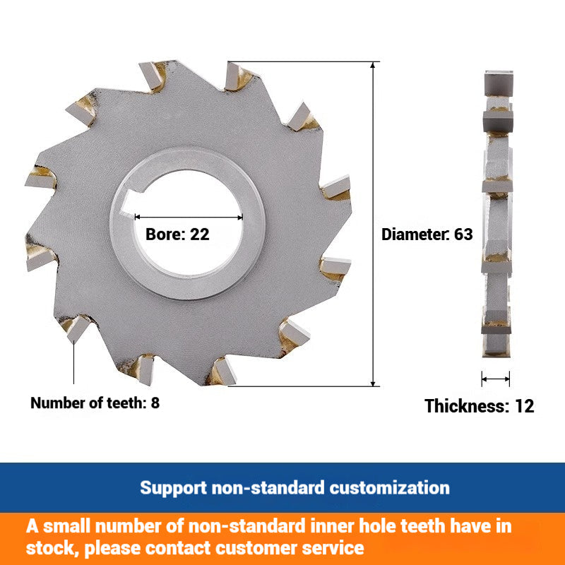 1060-Non-standard customized tungsten carbide three-face edge milling cutter blade cutter disc saw blade YG8 with teeth tungsten steel 63x8 180x10 Shandong Denso Pricision Tools Co.,Ltd.